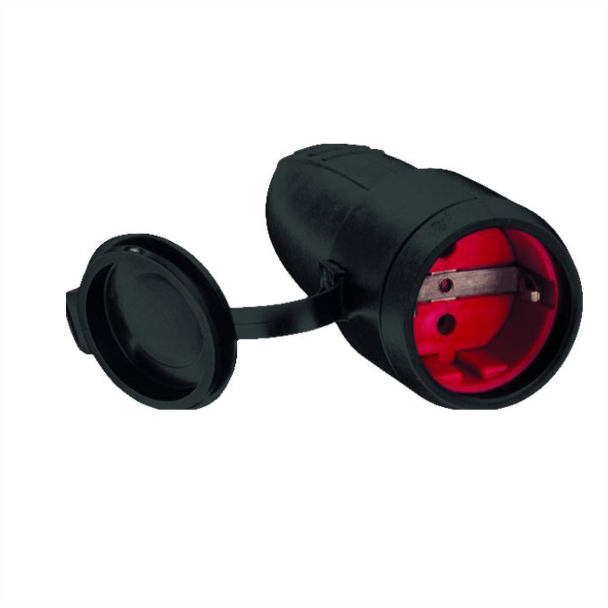 Bachmann Adapterkabel Gummikupplung, IP44, 16 A 250 V, mit Deckel – schwarz