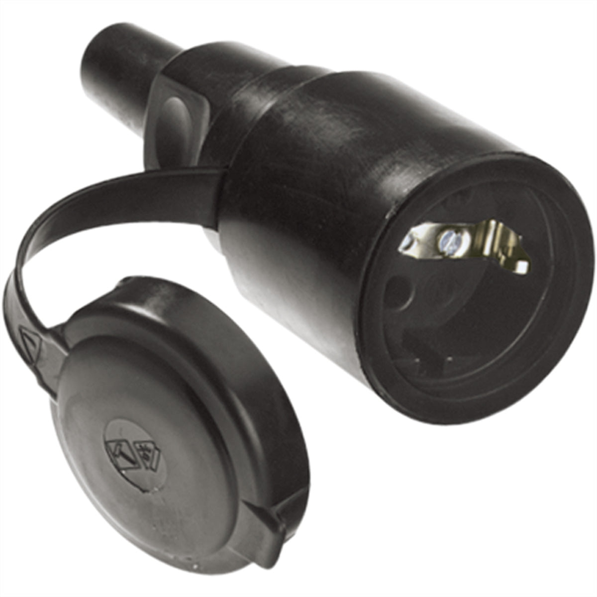 Bachmann Vollgummikupplung, 16 A 250 V, IP44, mit Deckel, 150×90×50 mm – schwarz
