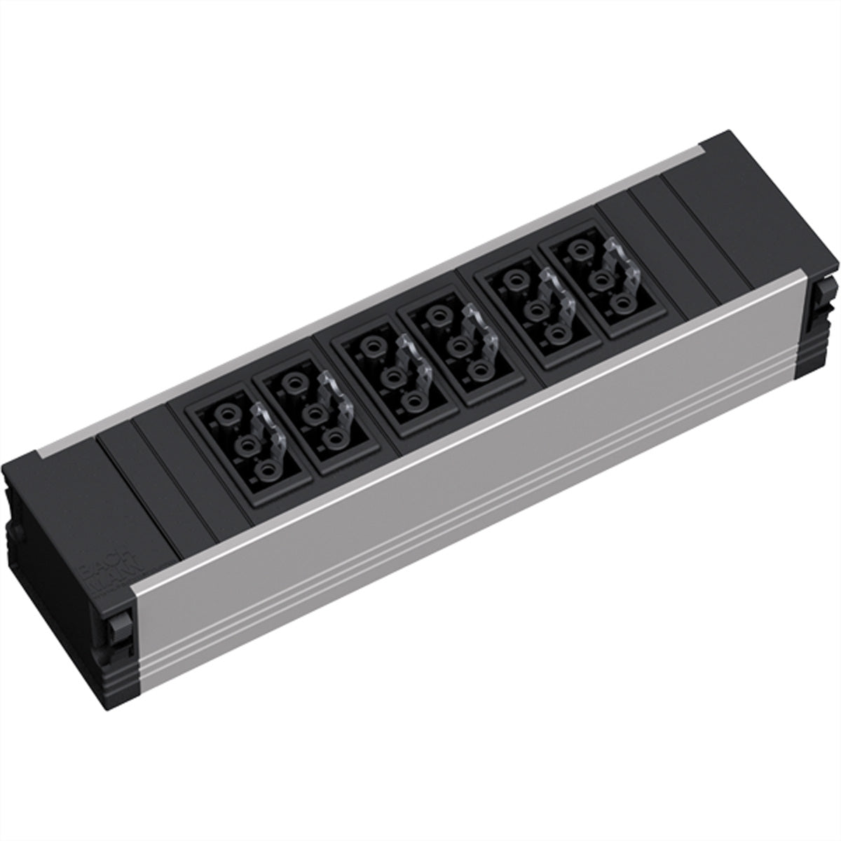Bachmann Consolidation Point Einbausteckdosenleiste, 6×GST18, Einbau (Profilrückseite) – Schwarz