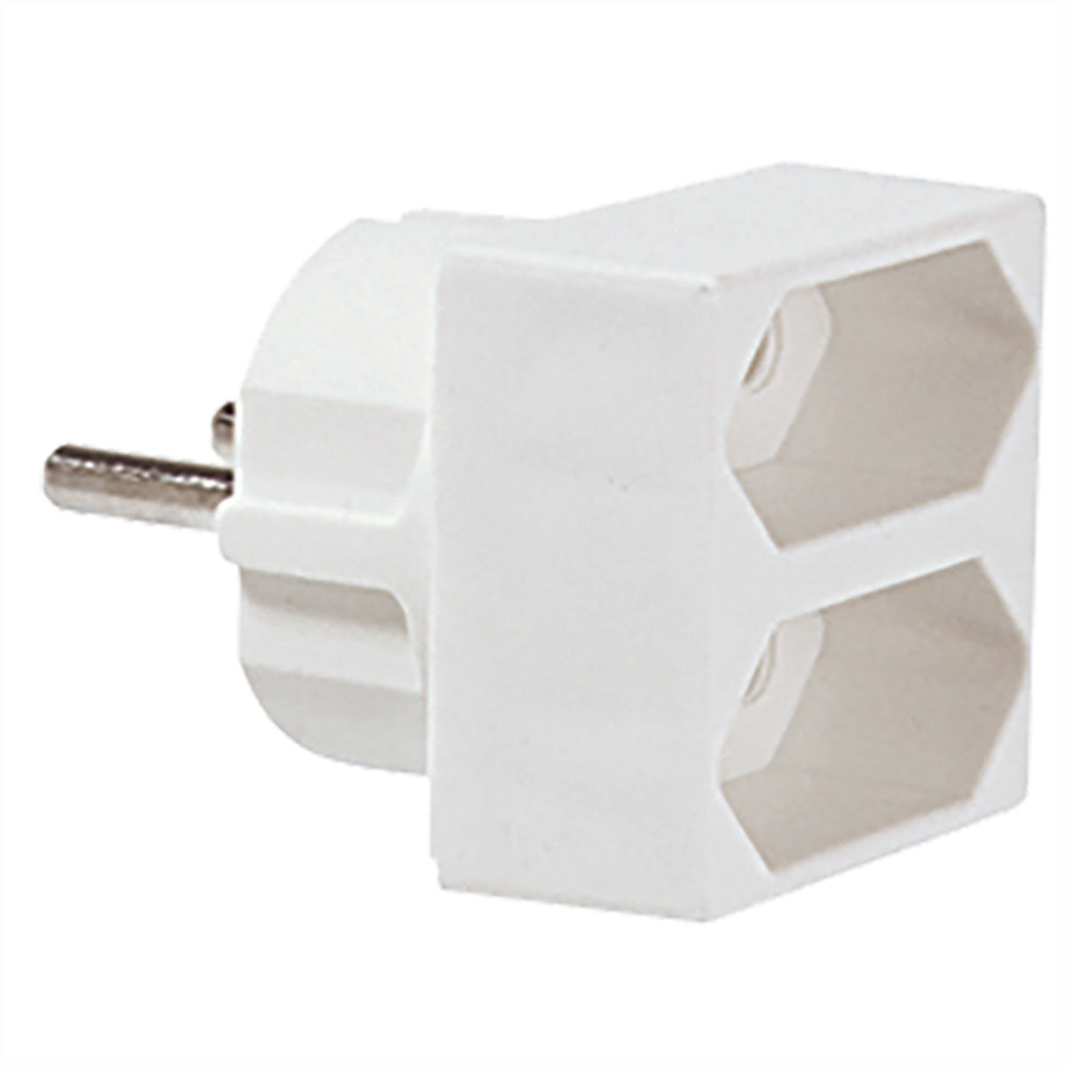 Bachmann Reiseadapter – Euro-Stecker zu 2× Euro-Buchse – 250 V, 2,5 A – Weiss