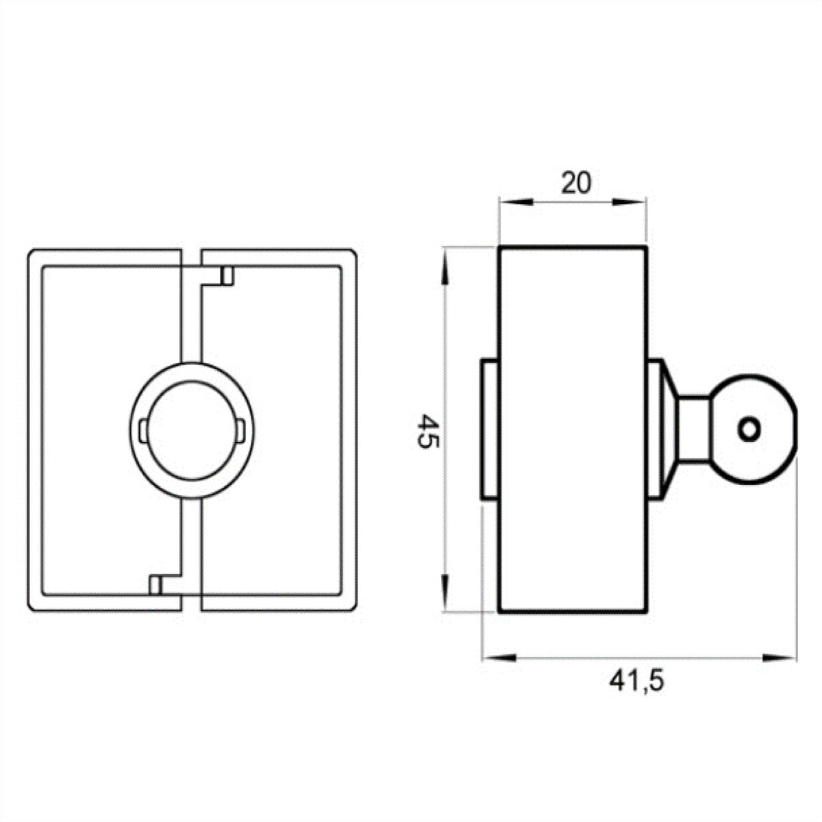 Bachmann Kabelführung – mit Bodenplatte und Tischanbindung, Silber, Polypropylen (PP), B 155 × H 75 × T 300 mm