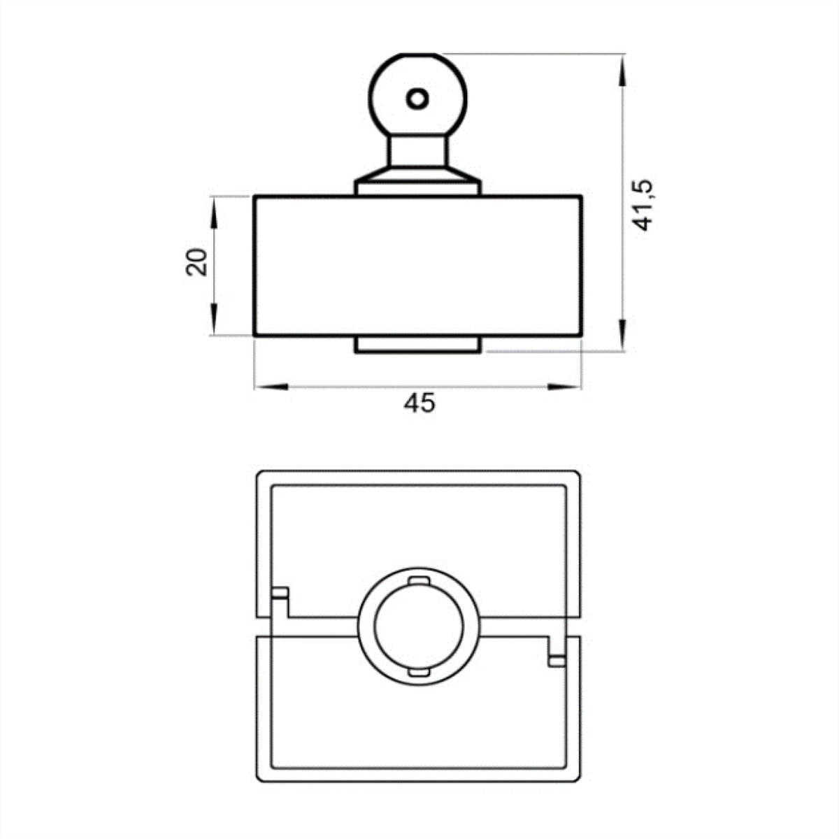 Bachmann Quadro Untertisch-Kabelwanne – 45×1080×45 mm – Silber, 1 Stk.