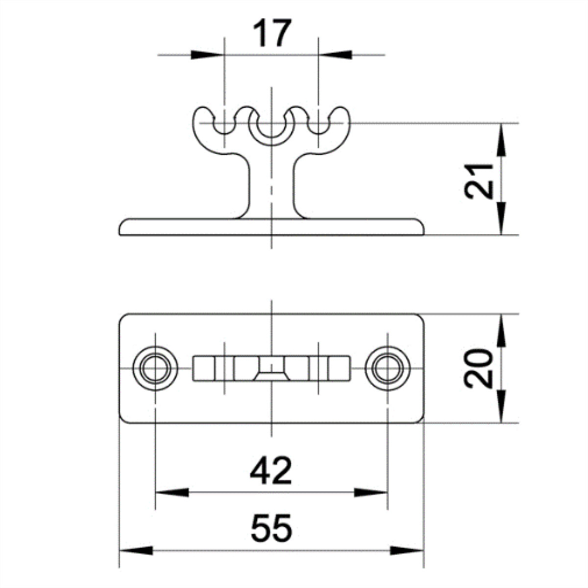 Bachmann Easy-Desk-3G Adapter – 24 × 55 × 20 mm – Silber, für Easy-Steel Montagestab, 1 Stk.