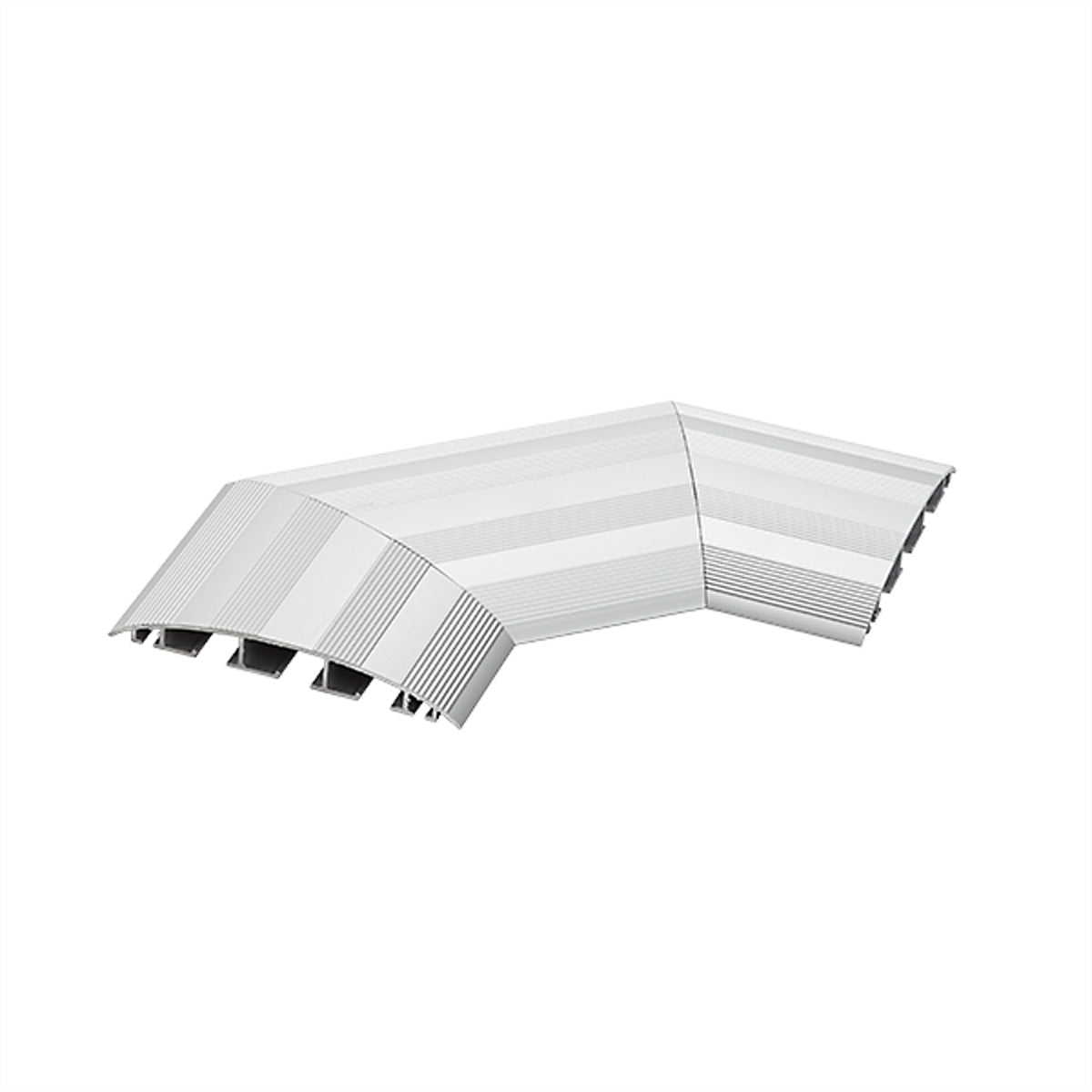 Bachmann Kabelkanal-Winkel 90° – 340 × 425 × 20 mm – Aluminium – Silber – für 6 Kabel in 3 getrennten Kanälen
