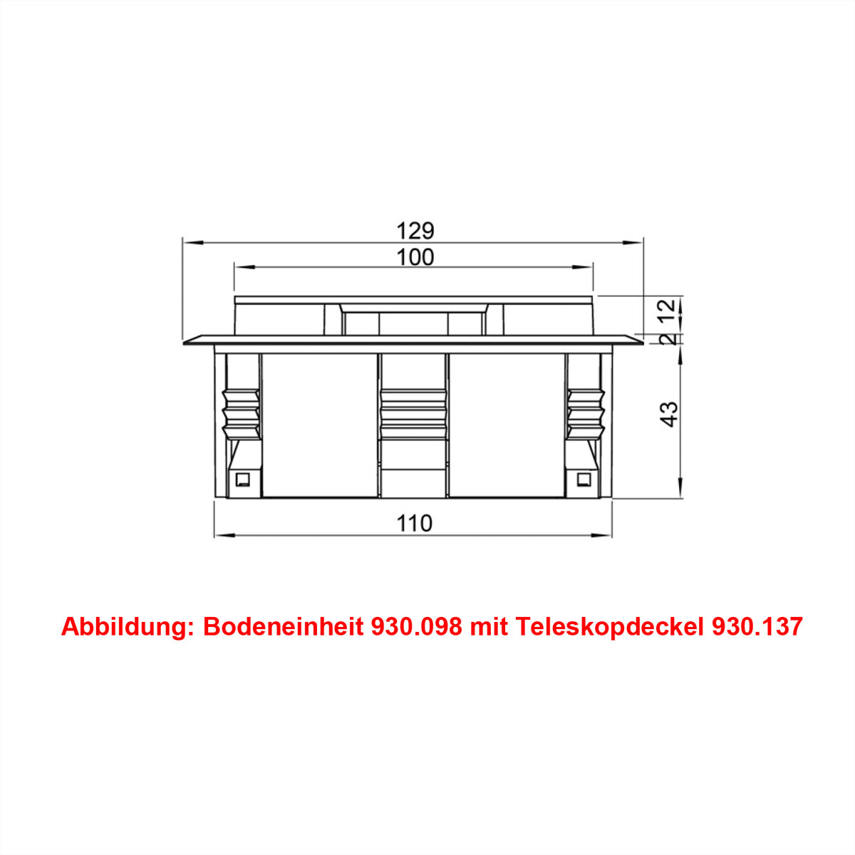 Bachmann Easy-Outlet Steckdosenleiste – Bodeneinheit, Silber