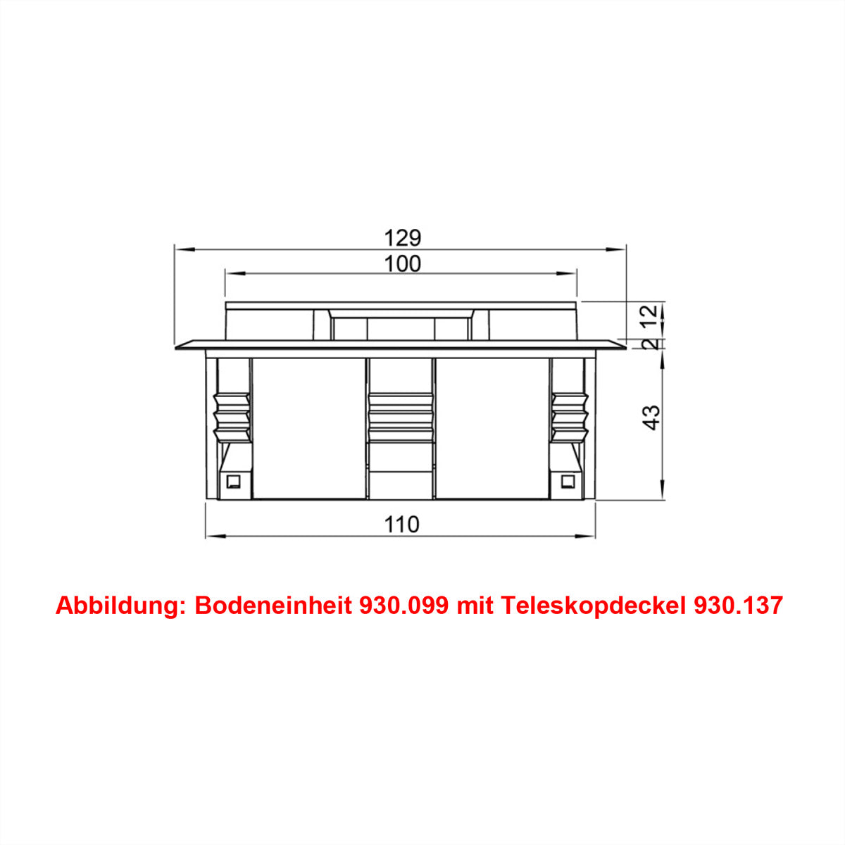 Bachmann Easy-Outlet Teleskopdeckel – 50×90×90 mm, Schwarz