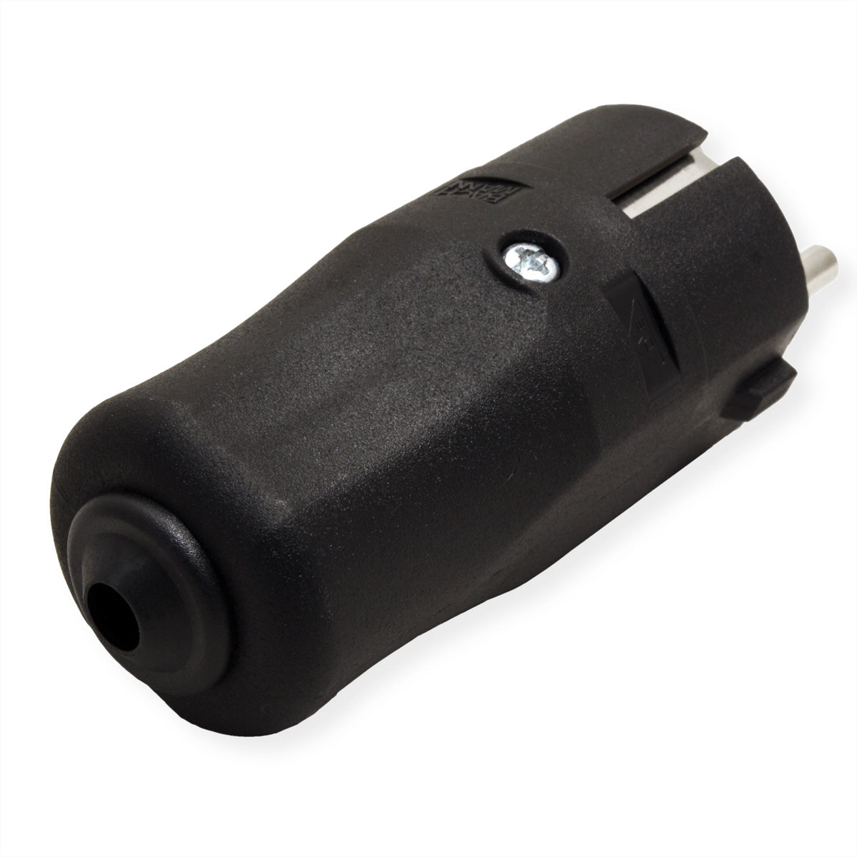 Bachmann Montagestecker, CEE 7/7 2-polig mit Schutzkontakt, 250 V 16 A, Kunststoff, 40×95×40 mm – schwarz