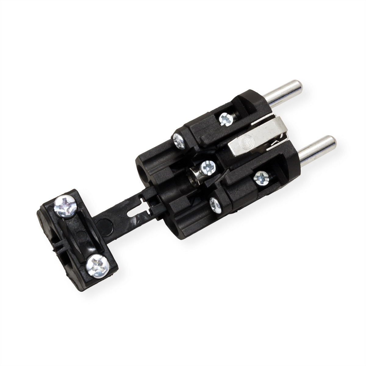Bachmann Montagestecker, CEE 7/7 2-polig mit Schutzkontakt, 250 V 16 A, Kunststoff, 40×95×40 mm – schwarz