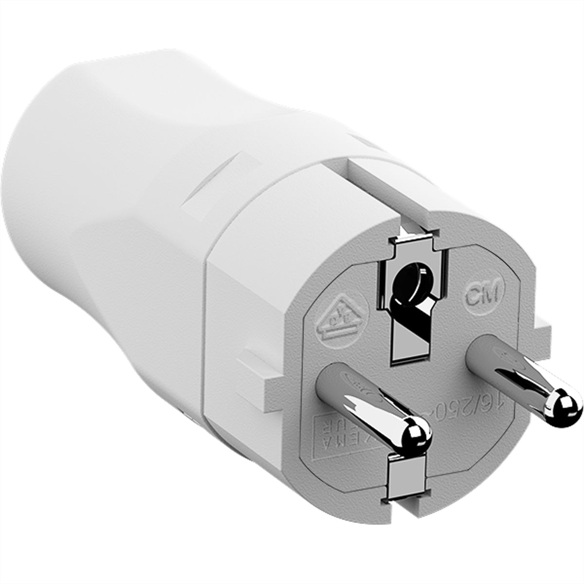 Bachmann Montagestecker, CEE 7/7 (Typ F), 16 A 250 V, 78×36,6×38 mm – weiss