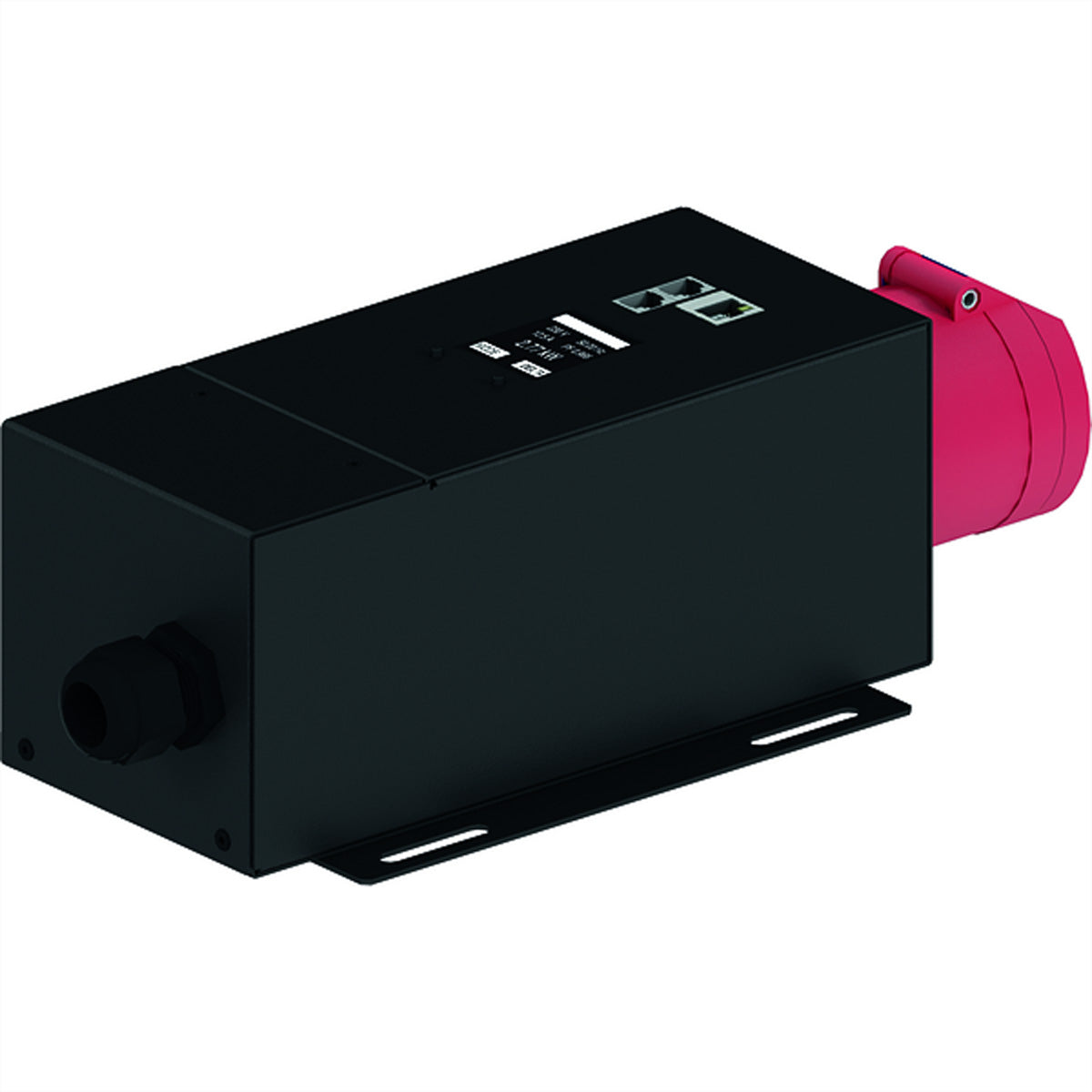 Bachmann BlueNet Steckdosenleiste, 3×CEE 32-5, 3 m, Messung, Webserver, Display, 1×RJ-45 – schwarz/rot