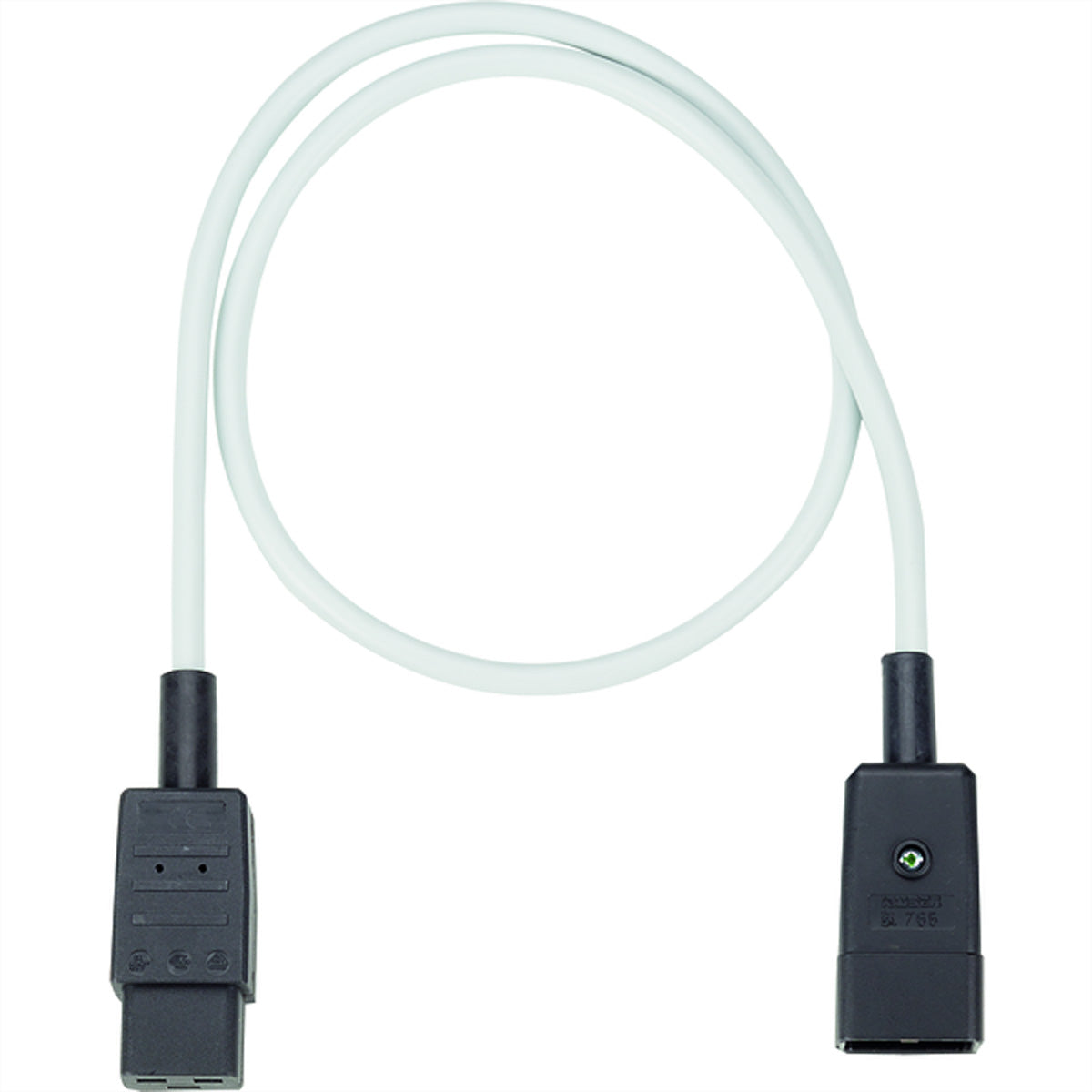 Bachmann Netzkabel – IEC C20–IEC C19, 0,5 m, 250 V/16 A, 3×1,5 mm², Grau