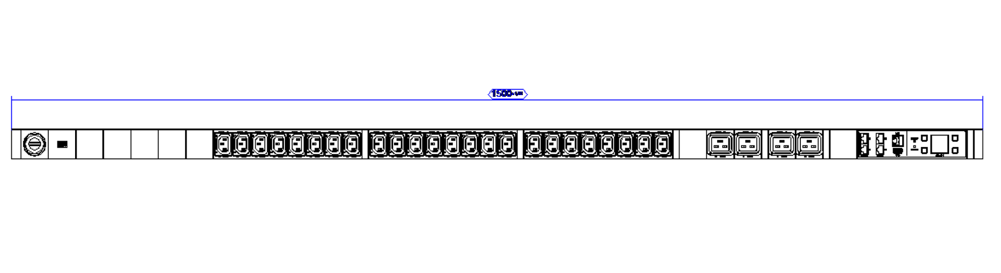 Bachmann BN3500 – Rack-PDU pro Ausgang gemessen, 24× IEC C13 + 4× IEC C19, 16 A, CEE 16A, 3,0 m
