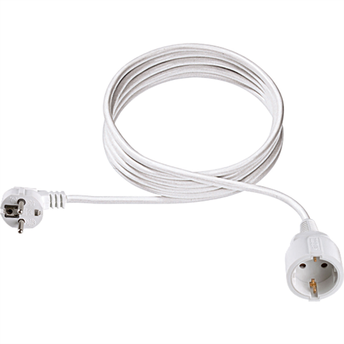 Bachmann Verlängerungskabel – Schuko (Typ E/F)–Schuko (Typ F), 3 m, 3×1,5 mm², H05VV-F, weiss