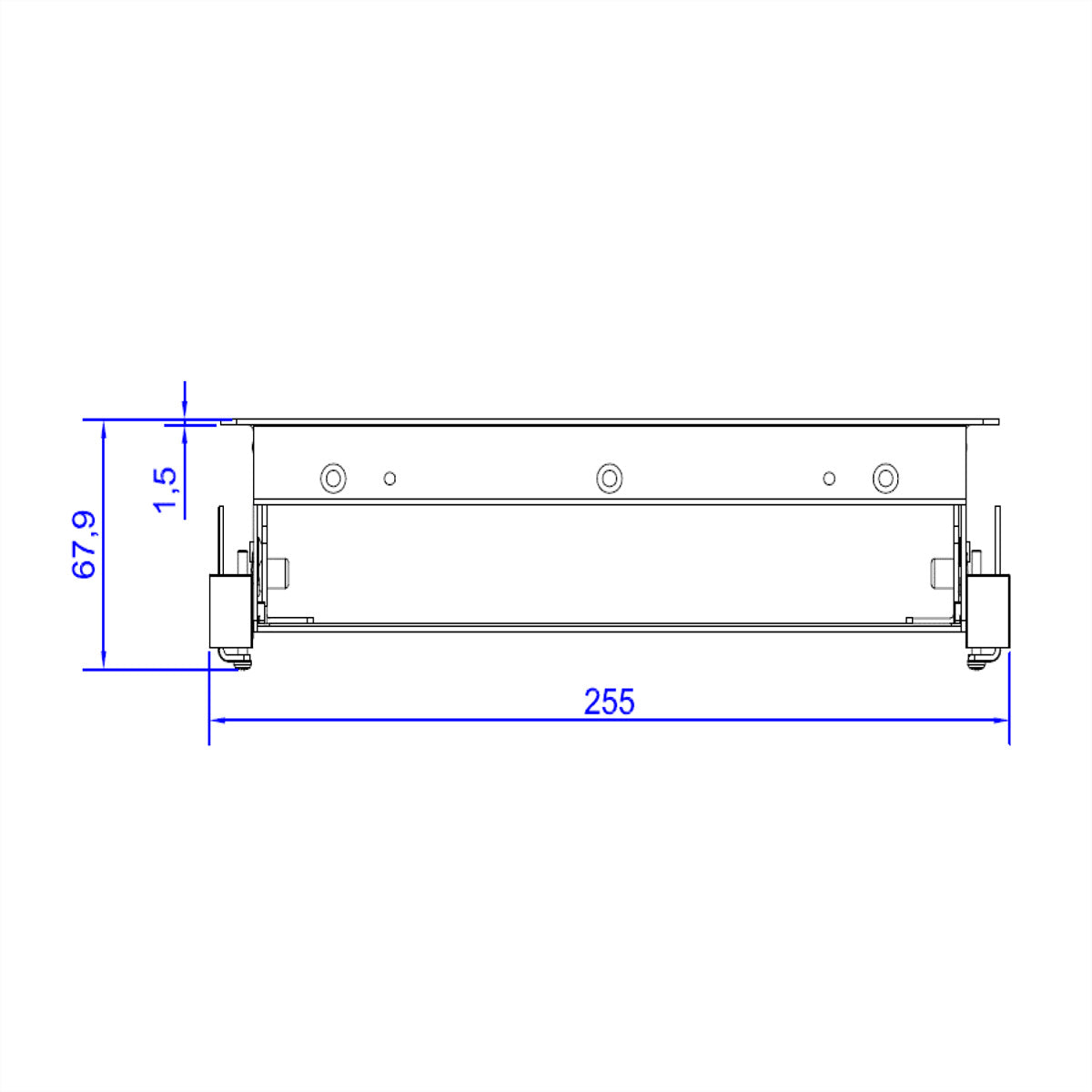 Bachmann CONI Einbaurahmen 3-fach, Einbau, 248×151×60 mm – Edelstahl