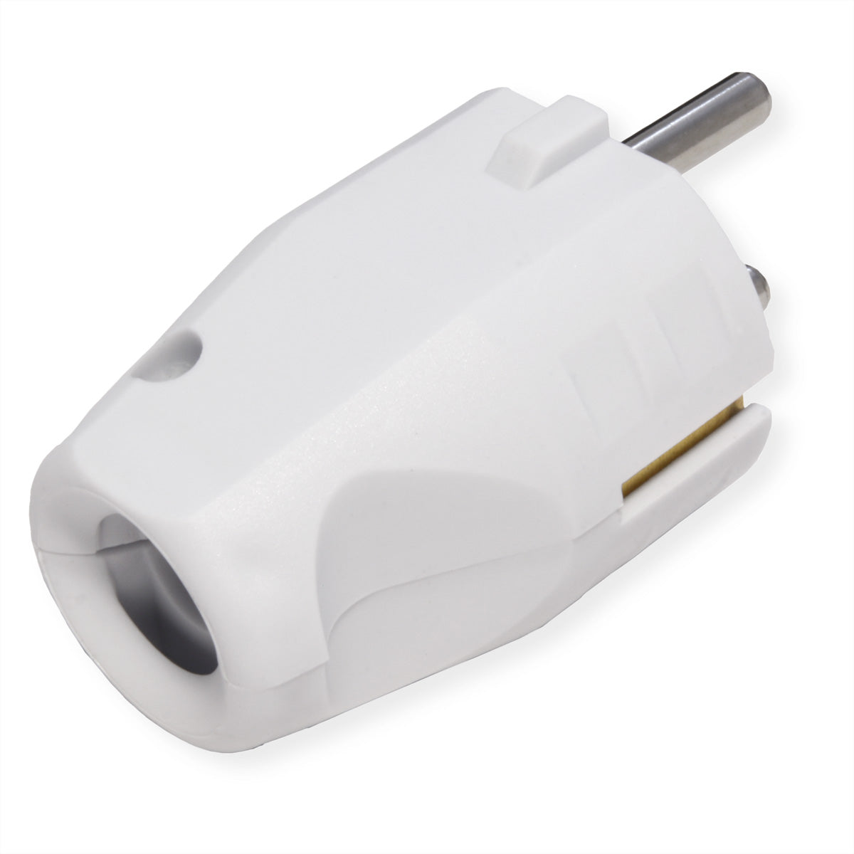 Bachmann Montagestecker, CEE 7/7 (Typ E/F), für Zuleitungen H03VV-F/H05VV-F 3G, 0,75–1,5 mm² – weiss