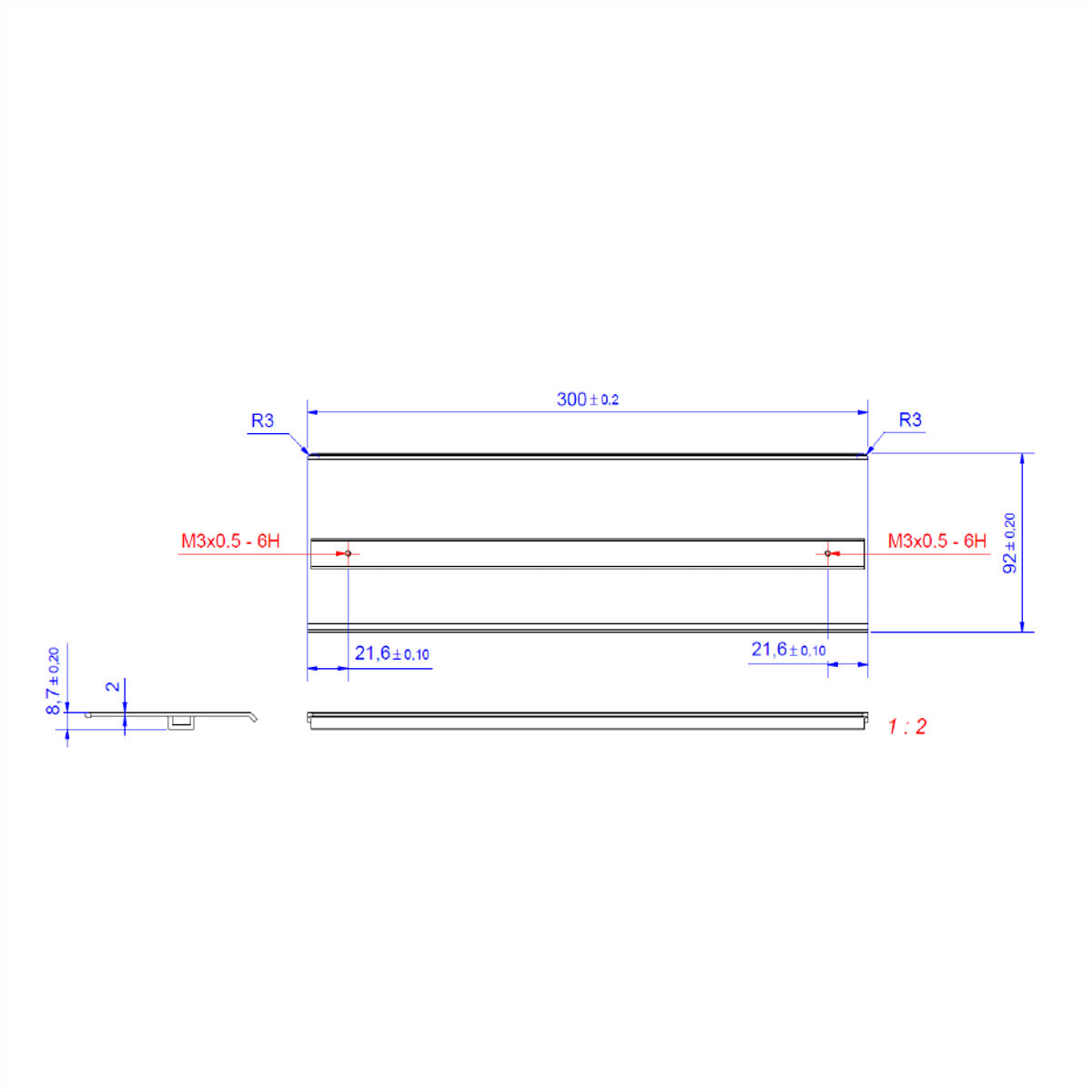 Bachmann TOP FRAME Einbausteckdosenleiste, Einbau, 100×90×300 mm – silber