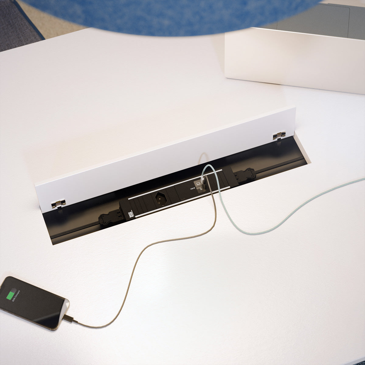 Bachmann CONF M Steckdosenleiste CH: T13 1× – 100 W – USB‑C×2 – 0,2 m Kabel – Schwarz