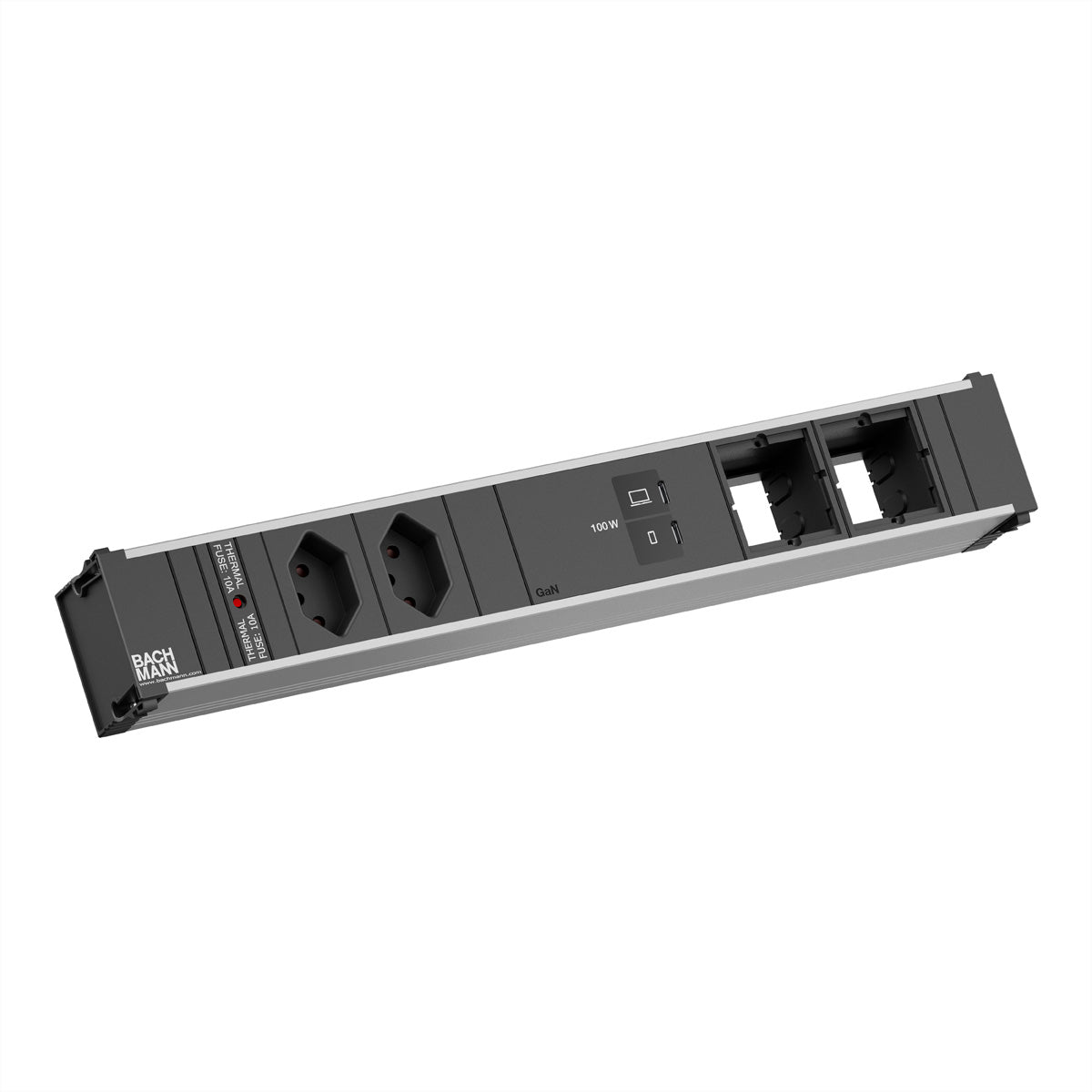 Bachmann CONI L Steckdoseneinheit – 2×T13, 2×USB-C, Einbau, 0,2 m