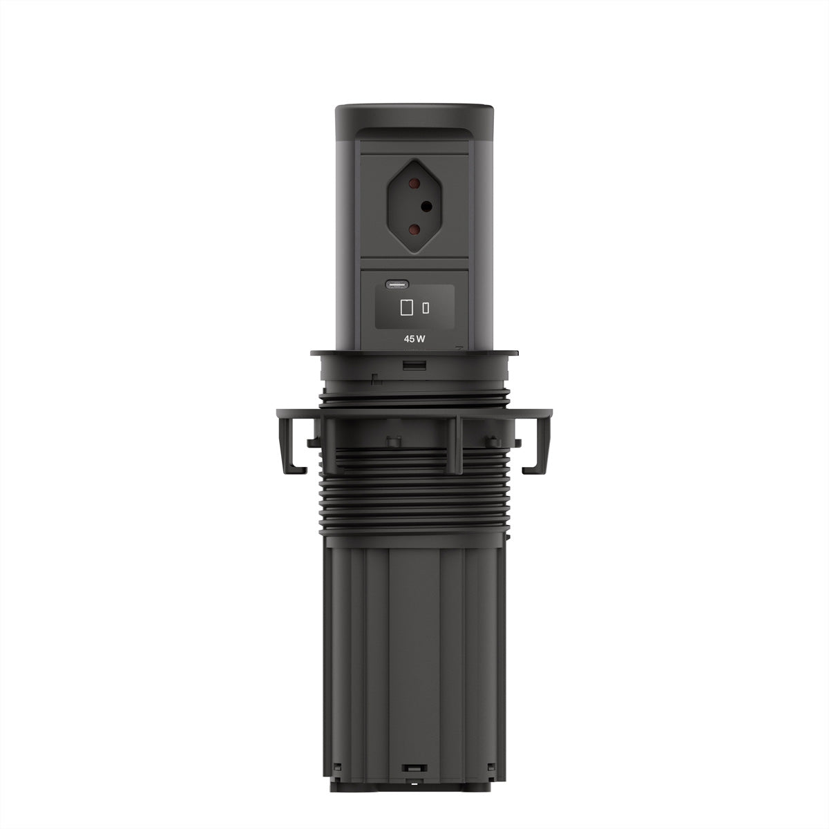 Bachmann ELEVATOR 2 Steckdoseneinheit – 1×T13, Wireless Qi 15 W, USB-C 45 W, Einbau, IP44, 2,0 m