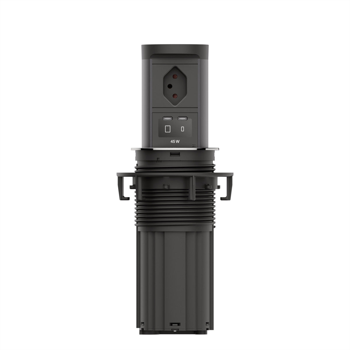 Bachmann ELEVATOR2 – Einbau-Anschlussfeld, 1× T13, 2× USB (1× USB-C 45 W), 2 m, Stecker Typ-J, IP44