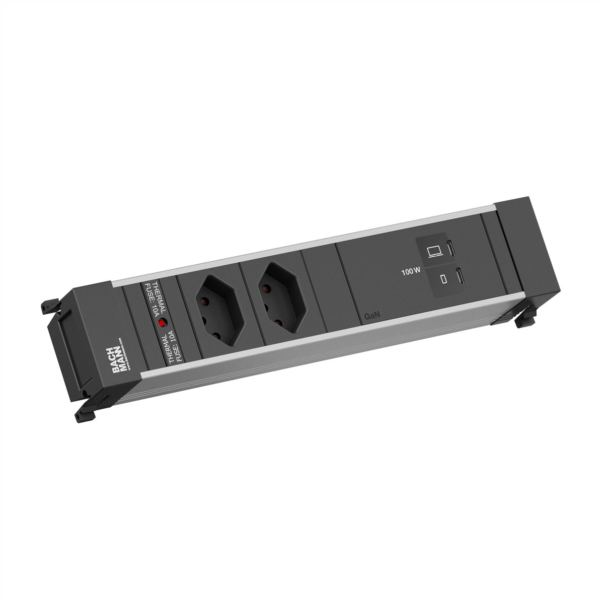 Bachmann POWER FRAME M Steckdoseneinheit – 2×T13, USB-C 100 W, Einbau, Installationssteckverbinder, 0,2 m