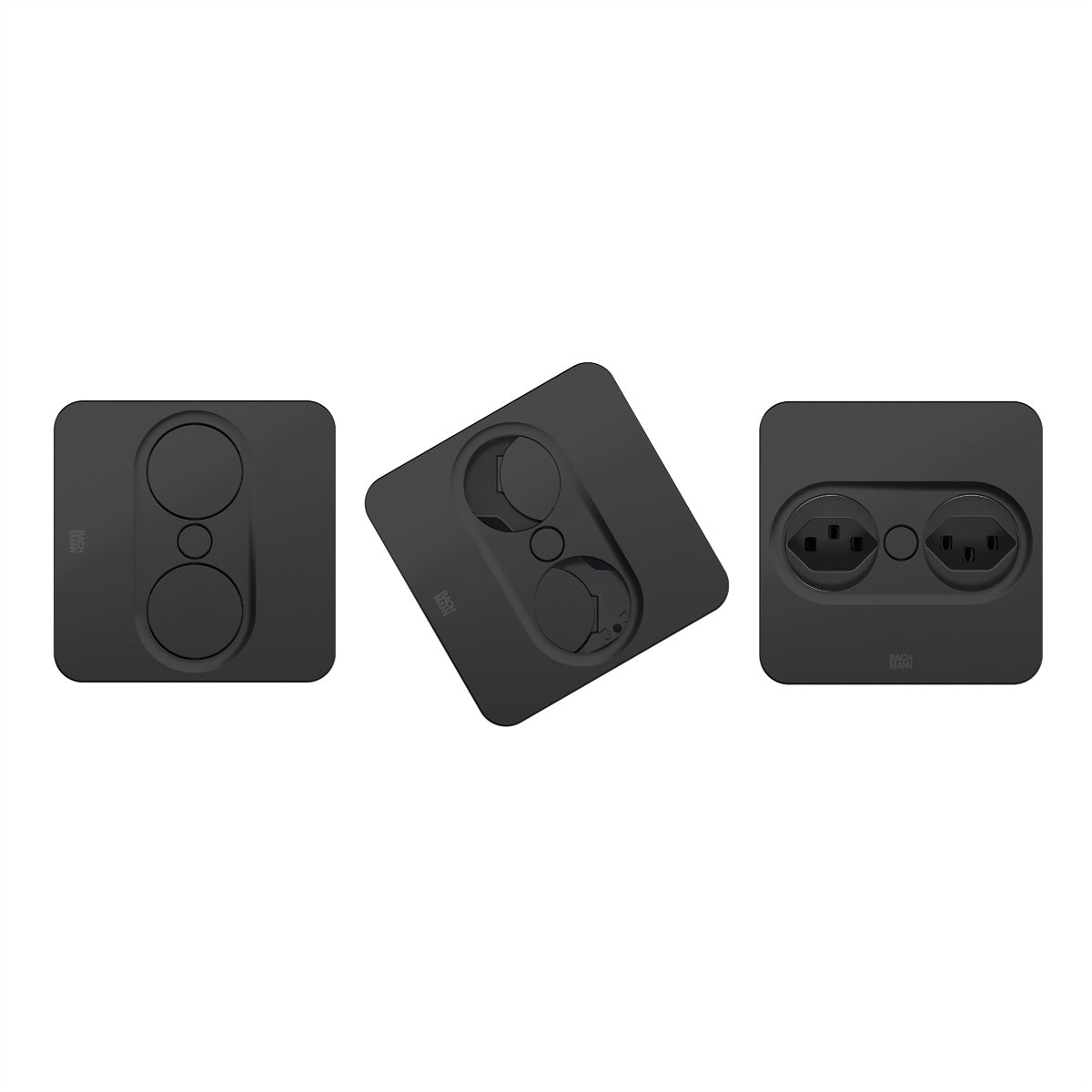 Bachmann TWIST2 – Einbau-Anschlussfeld TWIST, 2× T23, 2,0 m, Stecker T23, Schwarz