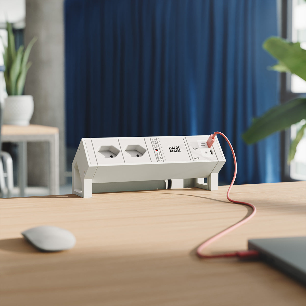 Bachmann DESK2 Steckdoseneinheit – 2×T13, 2×USB‑C 45 W, Tisch