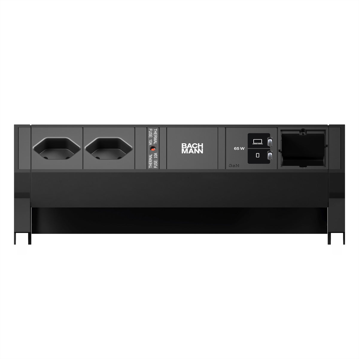 Bachmann DESK2 Tischsteckdosenleiste, 2×T13, 2×USB-C 65 W, 0,2 m – schwarz