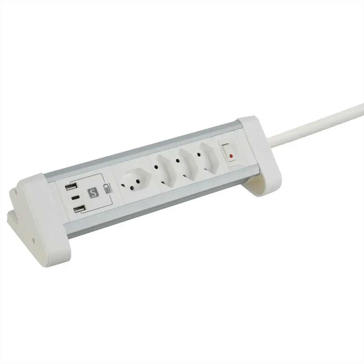 Osram Steckdosenleiste CH: T13 4× – USB‑C×1, USB‑A×2 – silber