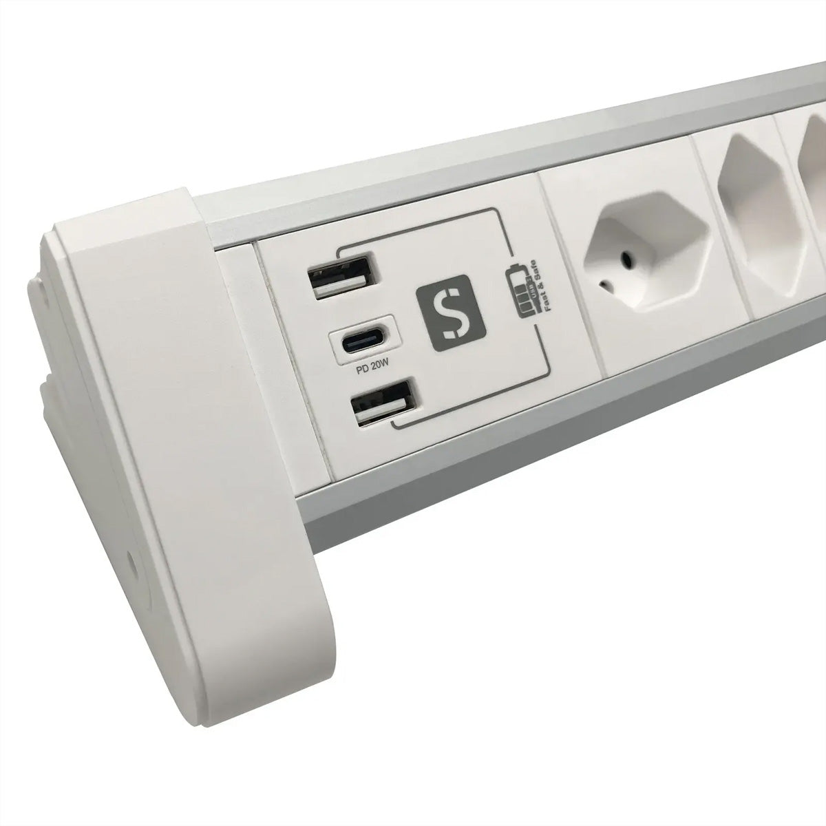 Osram Steckdosenleiste CH: T13 4× – USB‑C×1, USB‑A×2 – silber