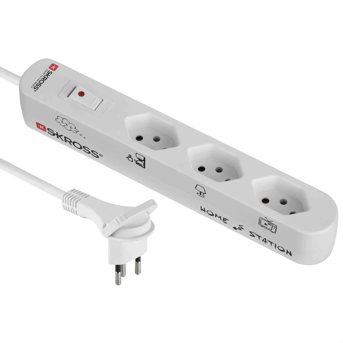 Osram Steckdosenleiste, 3×T13, mit Schalter, 22 m, IP20, Eingang T12 10 A – weiss