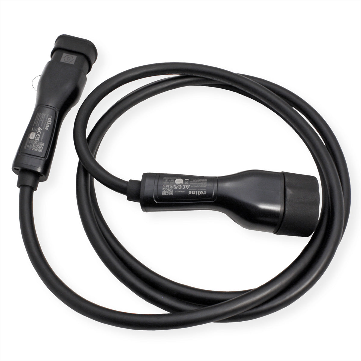 ROLINE Typ 2 Stromkabel – Typ 2–Typ 2, 3 m, 3-phasig, 32 A, 22 kW, IP54/IP65, schwarz