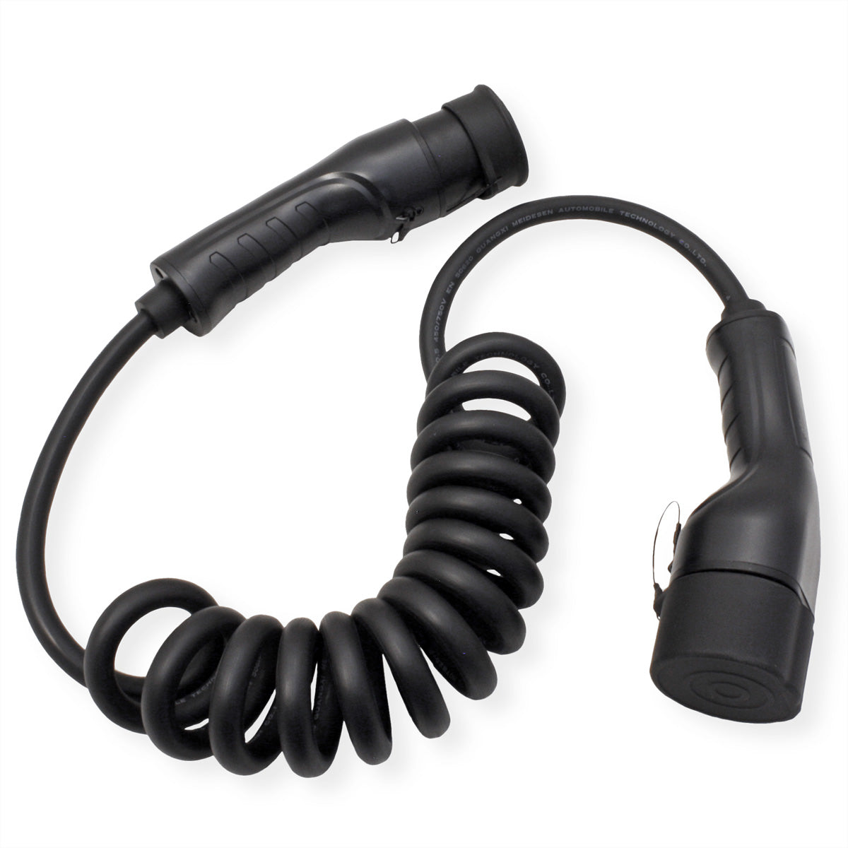 ROLINE Typ 2 Stromkabel – Typ 2–Typ 2, 3 m, einphasig, 32 A, 7,4 kW, spiralförmig, schwarz