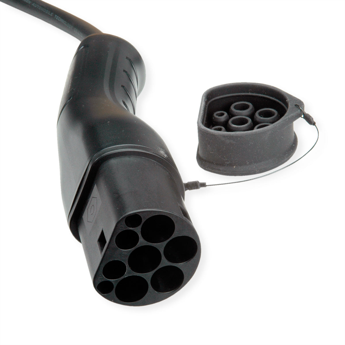 ROLINE Typ 2 Ladekabel Stromkabel – Typ 2–Typ 2, 5 m (Spiralkabel, max. 3 m Nutzlänge), 1-phasig, 32 A