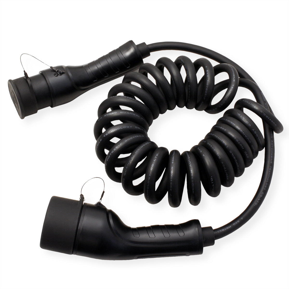 ROLINE Typ 2 Ladekabel Stromkabel – Typ 2–Typ 2, 5 m (Spiralkabel, max. 3 m Nutzlänge), 1-phasig, 32 A