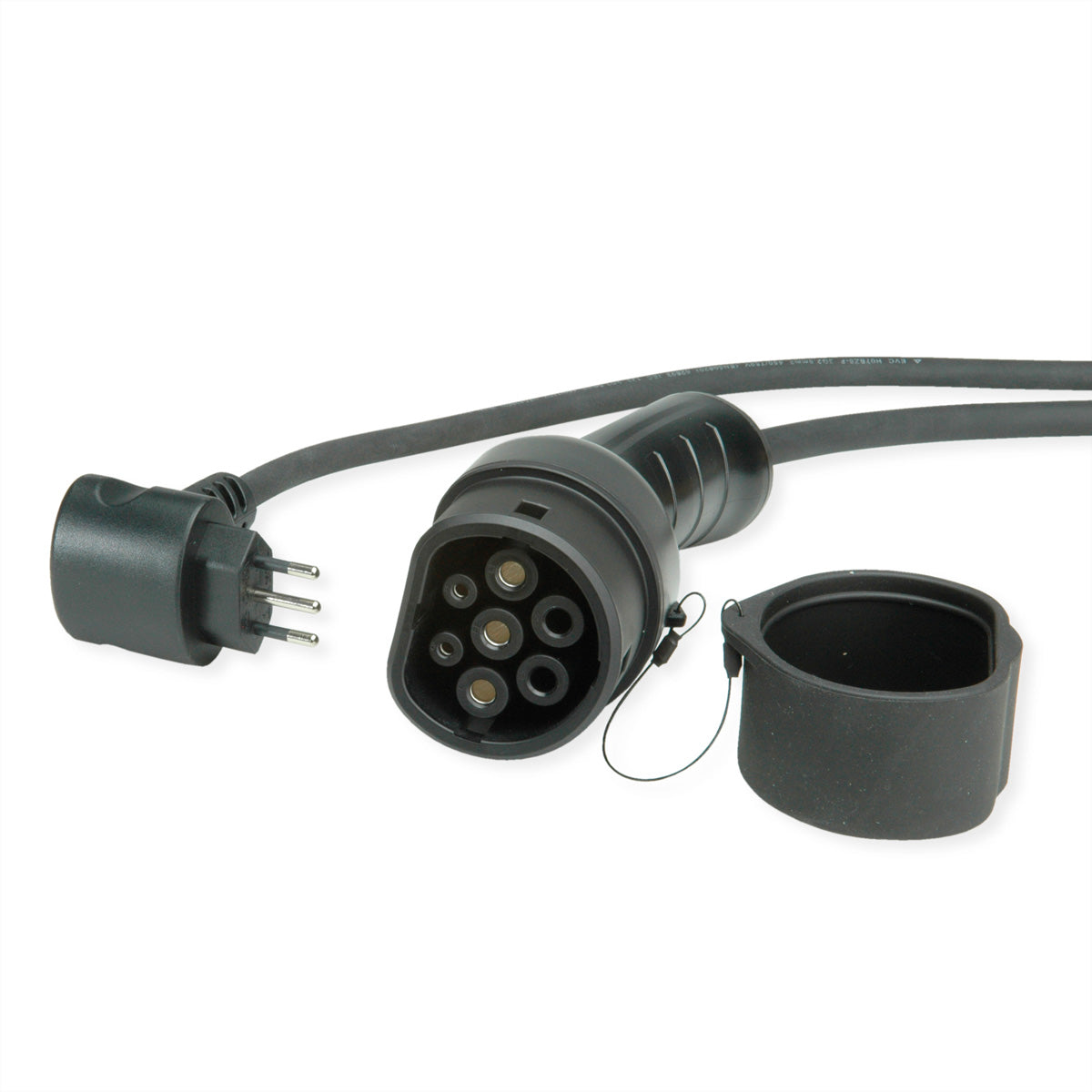 ROLINE Elektroauto-Ladekabel Stromkabel – CEI23-50 (Typ L)–Typ 2, Mode 2, 7,5 m, 1-phasig 10 A 2,3 kW, IP54