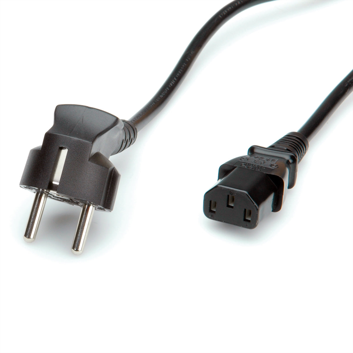 ROLINE Netzkabel – Schuko (Typ E/F)–IEC C13, 1,8 m, 250 V/10 A, schwarz