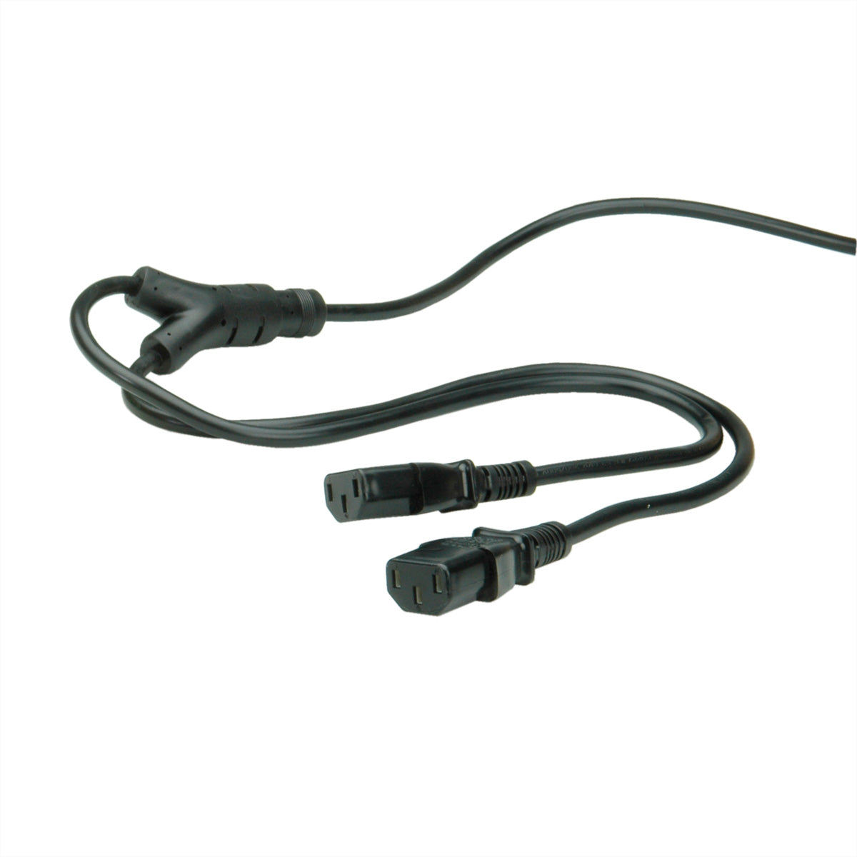ROLINE Netzkabel – Schuko (CEE 7/7) – 2× IEC C13, 2 m, 250 V/10 A, Schwarz