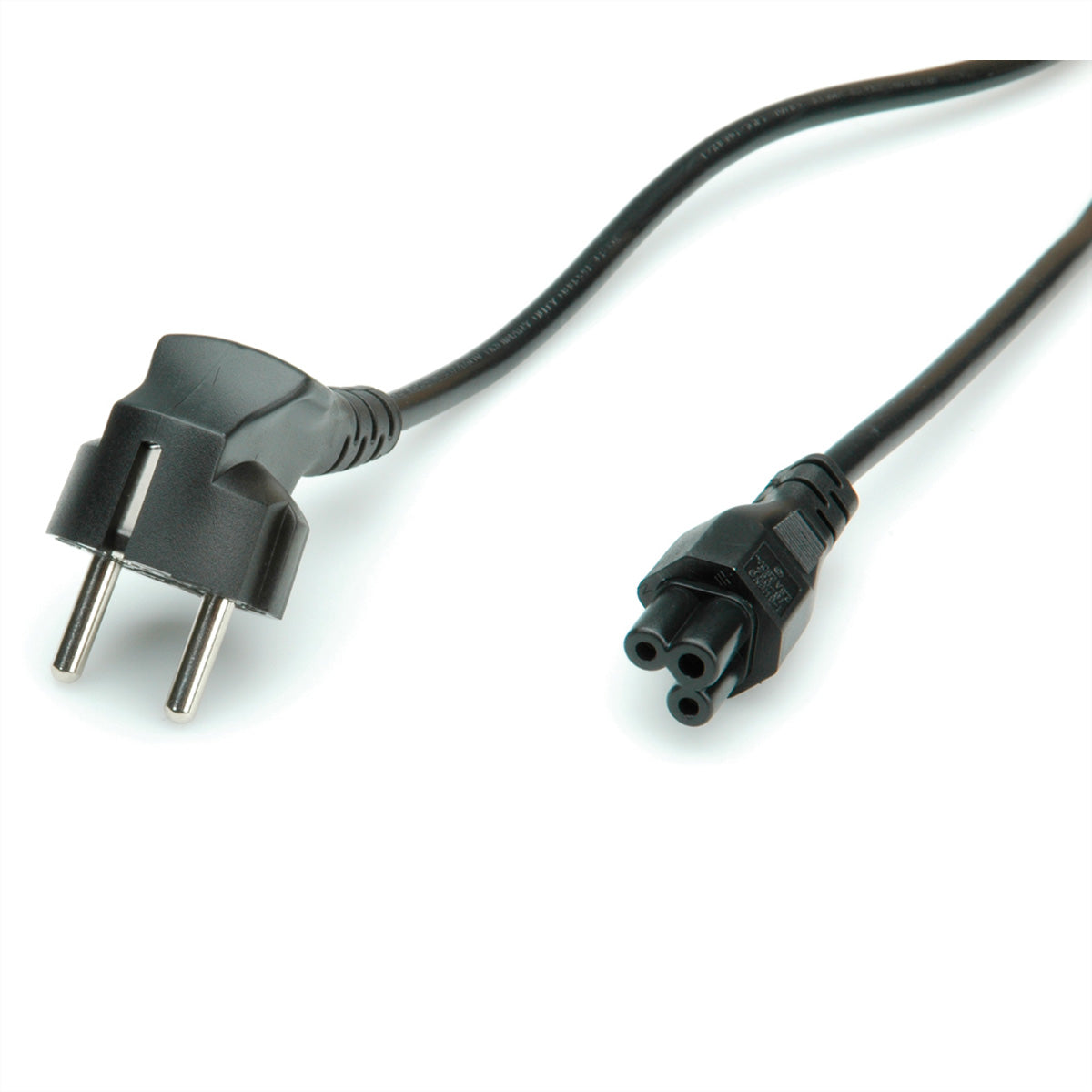ROLINE Netzkabel – Schuko (Typ E/F) – IEC C5, 1,8 m, 250 V/2,5 A, Schwarz