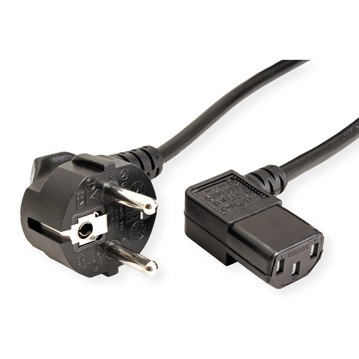 ROLINE Netzkabel – Schuko (CEE 7/7)–IEC C13, 1,8 m, 250 V/10 A, schwarz