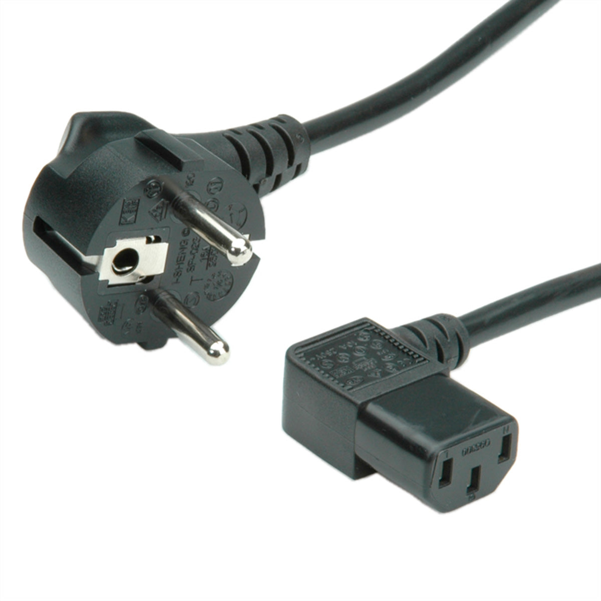VALUE Netzkabel – Schuko (Typ E/F) – IEC C13, 1,8 m, 250 V/10 A, schwarz