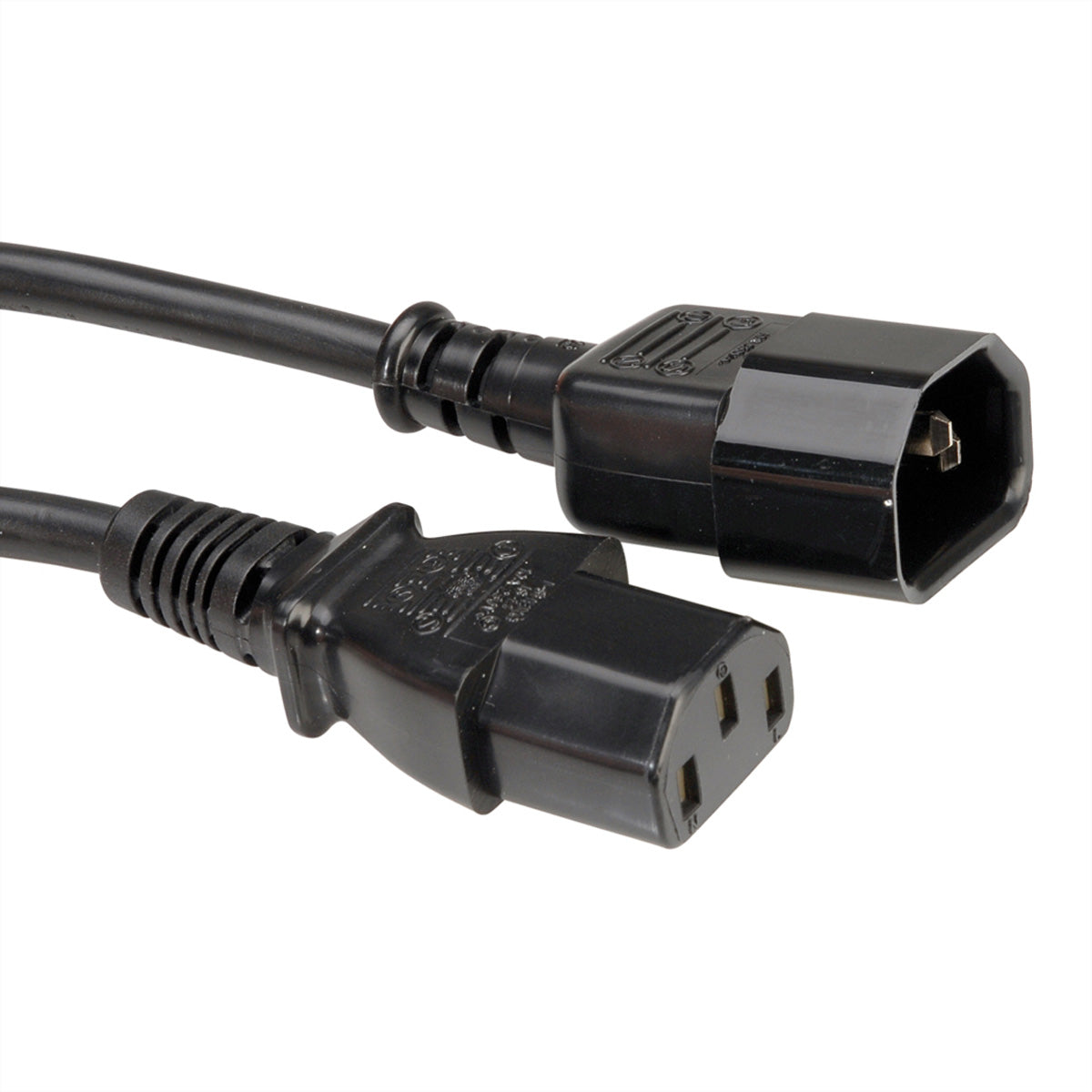 Bachmann Netzkabel – IEC C14–IEC C13, 2 m, 250 V/10 A, schwarz