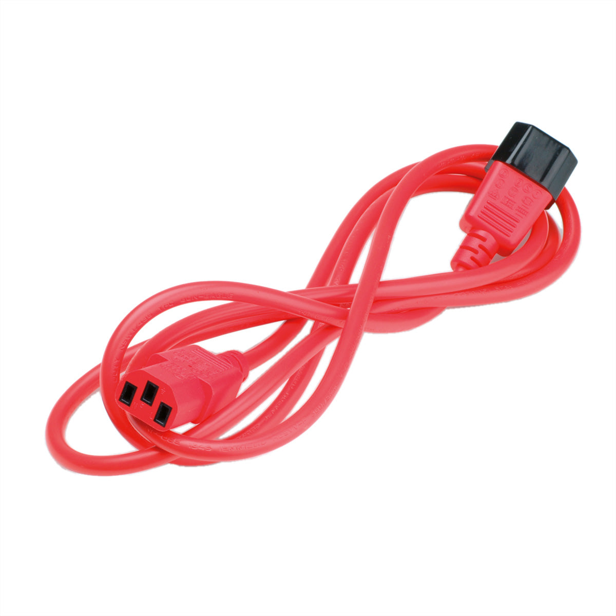 ROLINE Netzkabel – IEC C14 zu IEC C13, 0,8 m, 250 V/10 A, rot