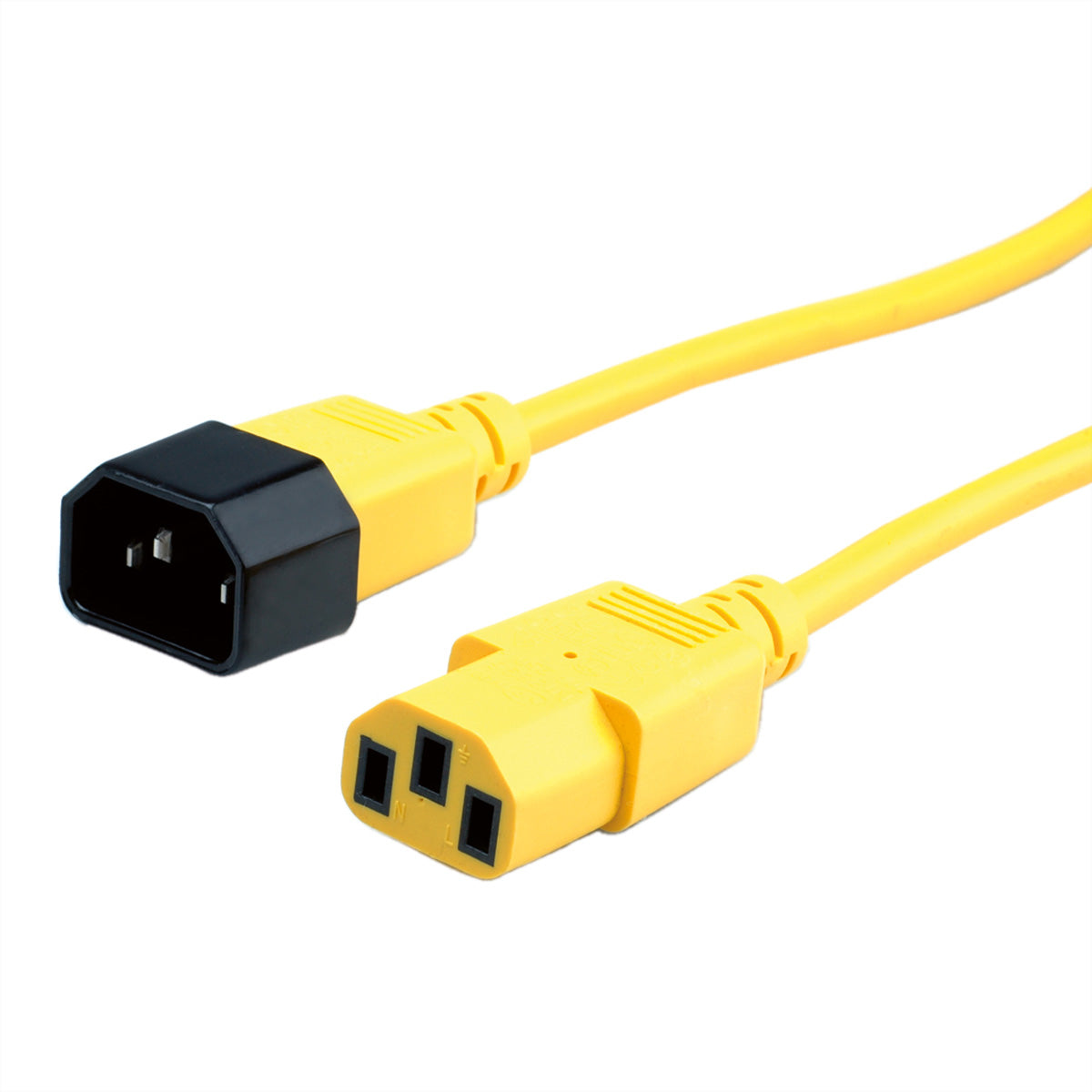 ROLINE Netzkabel – IEC C14–IEC C13, 1,8 m, 250 V/10 A, Gelb