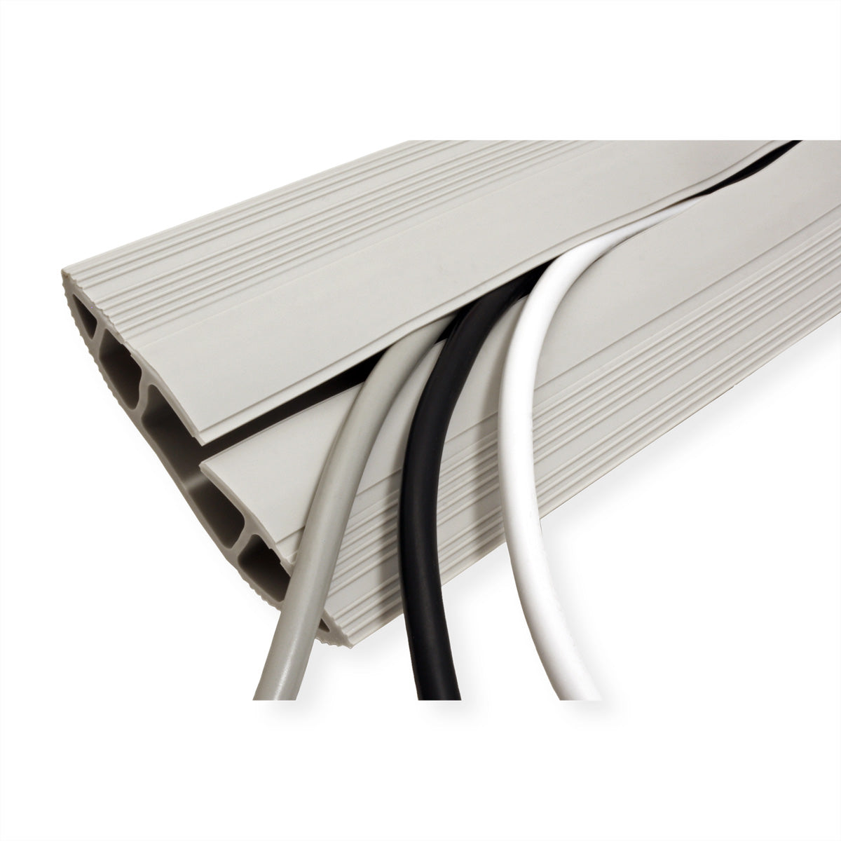 Dataflex Kabelbrücke – 1,5 m – Aussen 83×15 mm – PVC – Grau, 3 Kanäle, 1 Stk.