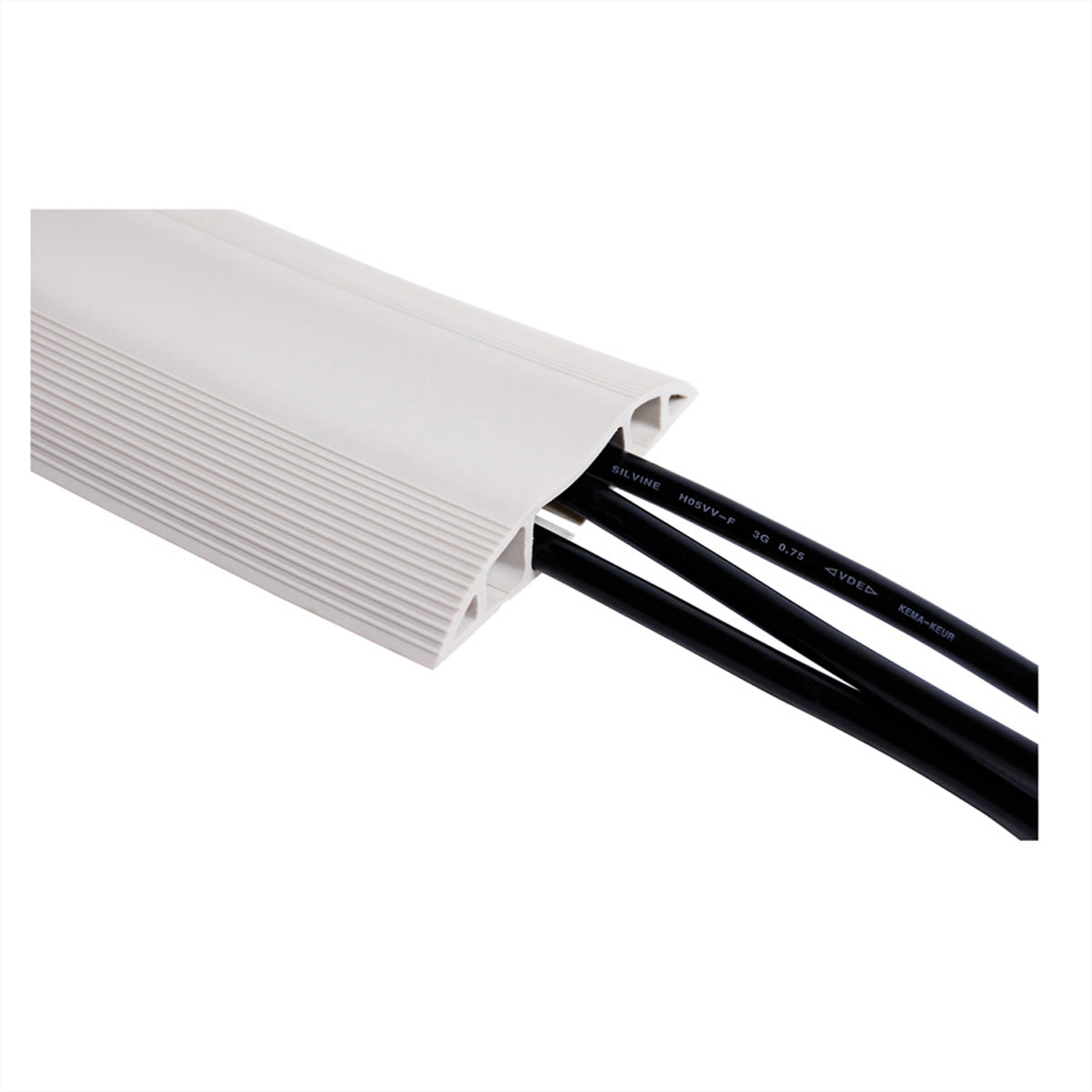 Dataflex Kabelbrücke – 1,5 m – Aussen 83×15 mm – PVC – Grau, 3 Kanäle, 1 Stk.
