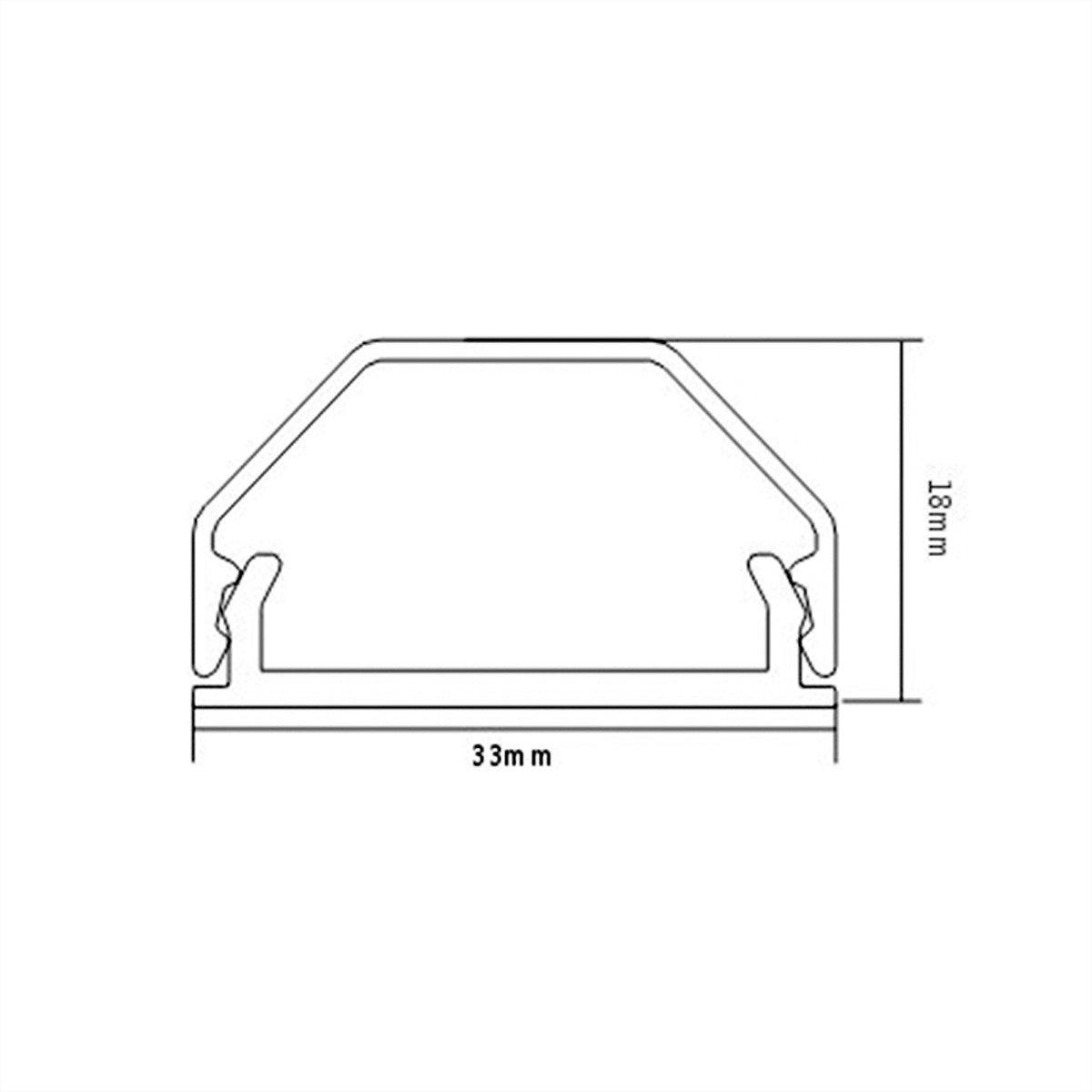 ROLINE Kabelbrücke 1 Kanal – 33×18 mm, L 1100 mm – Aluminium – Weiss
