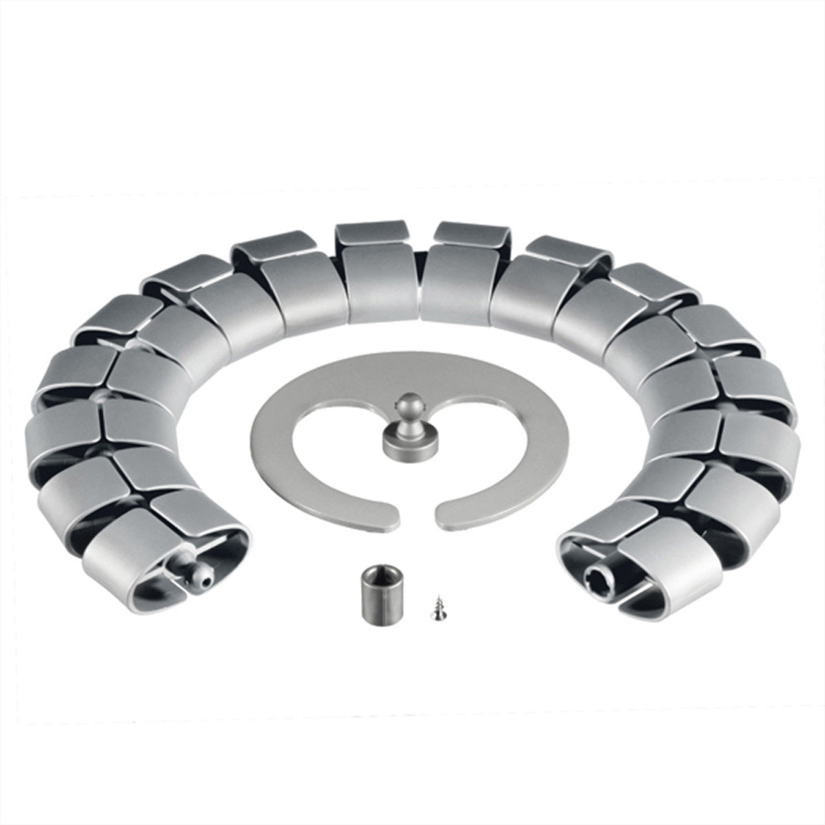 Divers Premium Kabelschlange – 0,75 m – Polypropylen – Silber, Tischbefestigung