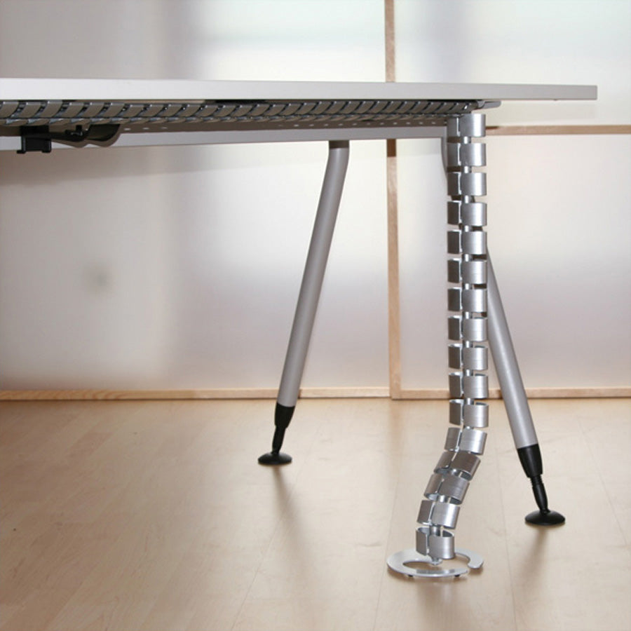 Divers Premium Kabelschlange – 0,75 m – Polypropylen – Silber, Tischbefestigung