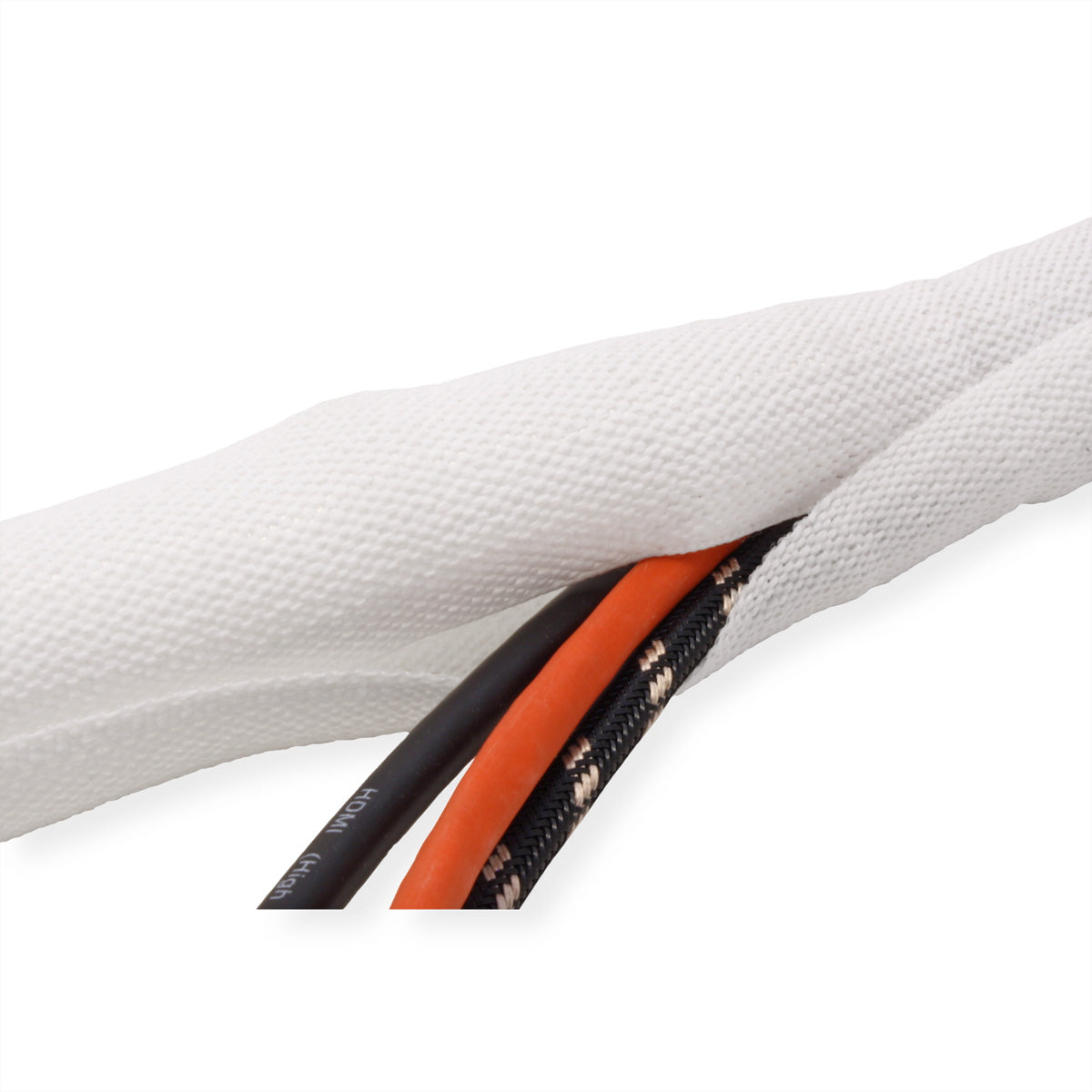 VALUE Kabelschlauch, Ø 25 mm × 25 m, selbsteinrollend, Polyester – weiss